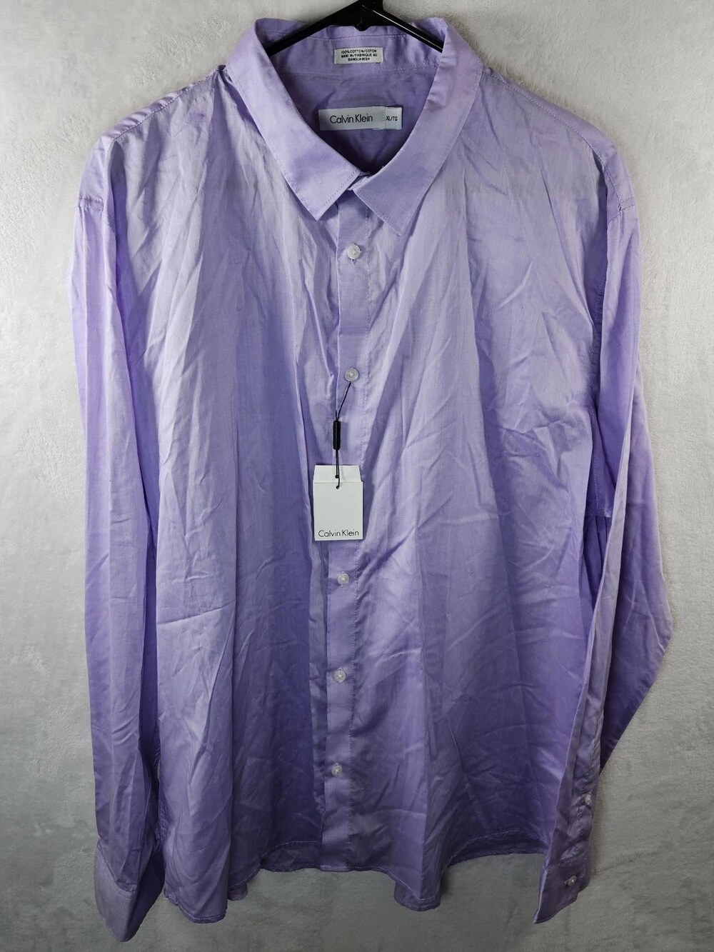 Calvin Klein Button-Down Shirt Long Sleeve Lavender Men's Size Extra Large